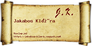 Jakabos Klára névjegykártya