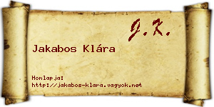 Jakabos Klára névjegykártya